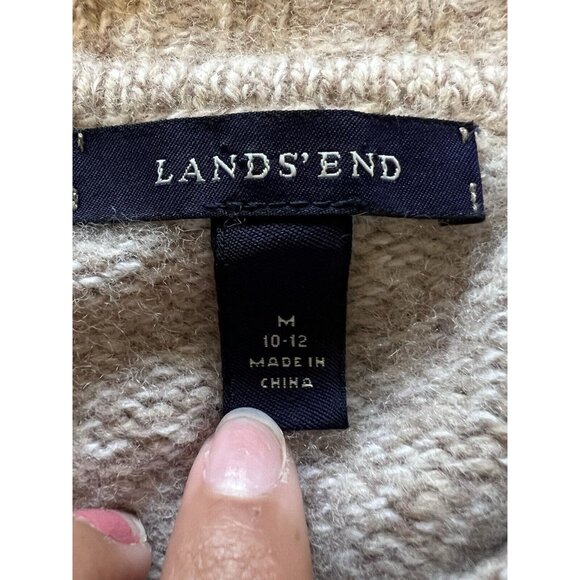 Lands' End Cardigan Women's Medium Button Up Wool Cashmere Angora Sweater - Picture 8 of 16